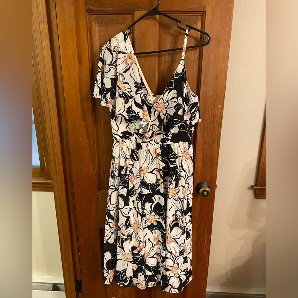 Dress the Population One Shoulder Floral Dress